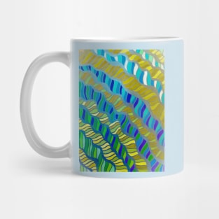 Waves of Blue, Yellow & Green Mug